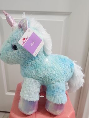 Unicorn Plush Blue 14.5" by Way Unicorn Stuffed Animal